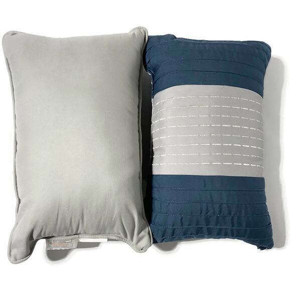 South Shore Fine Linens Accent Throw Pillows Gray and Blue 17x11x5 - Picture 3 of 5